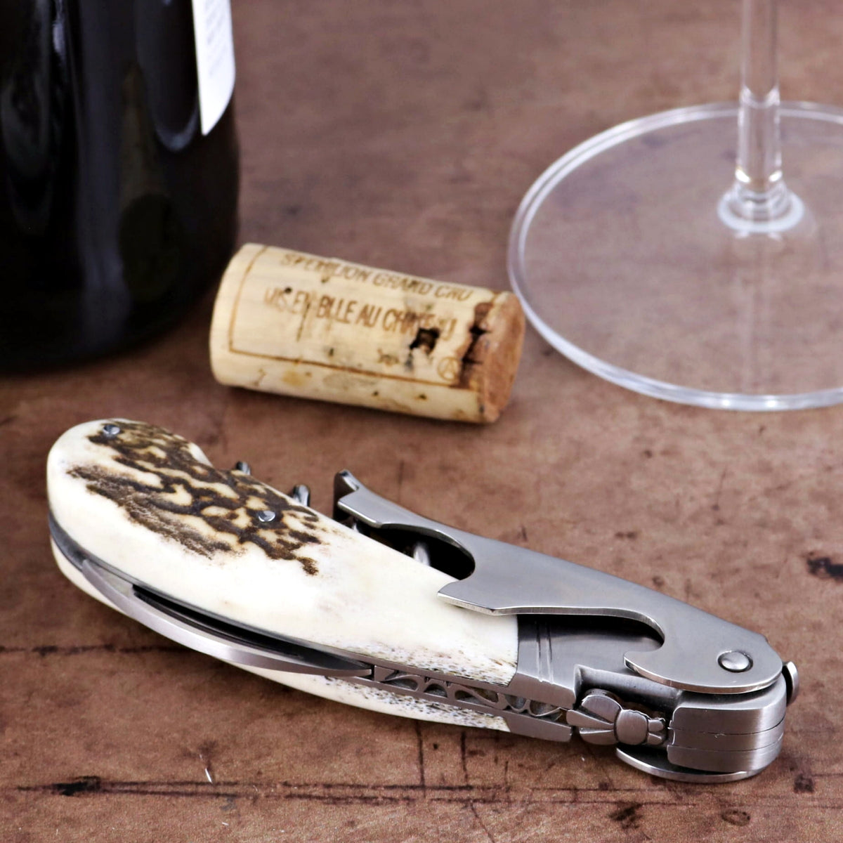 Laguiole Magnum Deer Stag Corkscrew - A