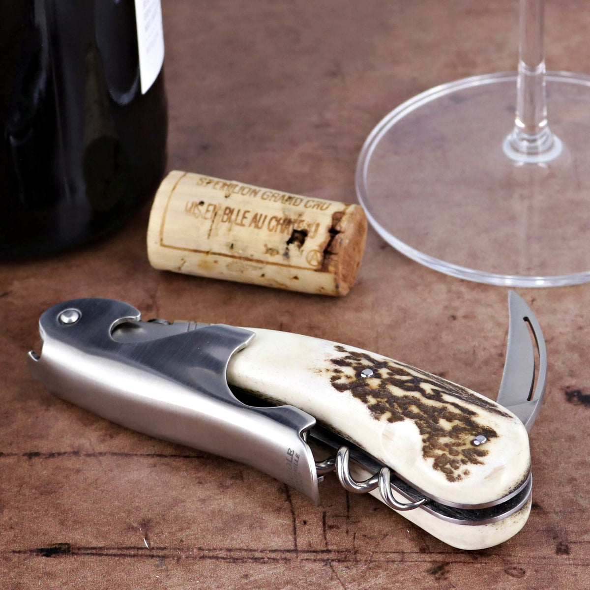 Laguiole Magnum Deer Stag Corkscrew - A