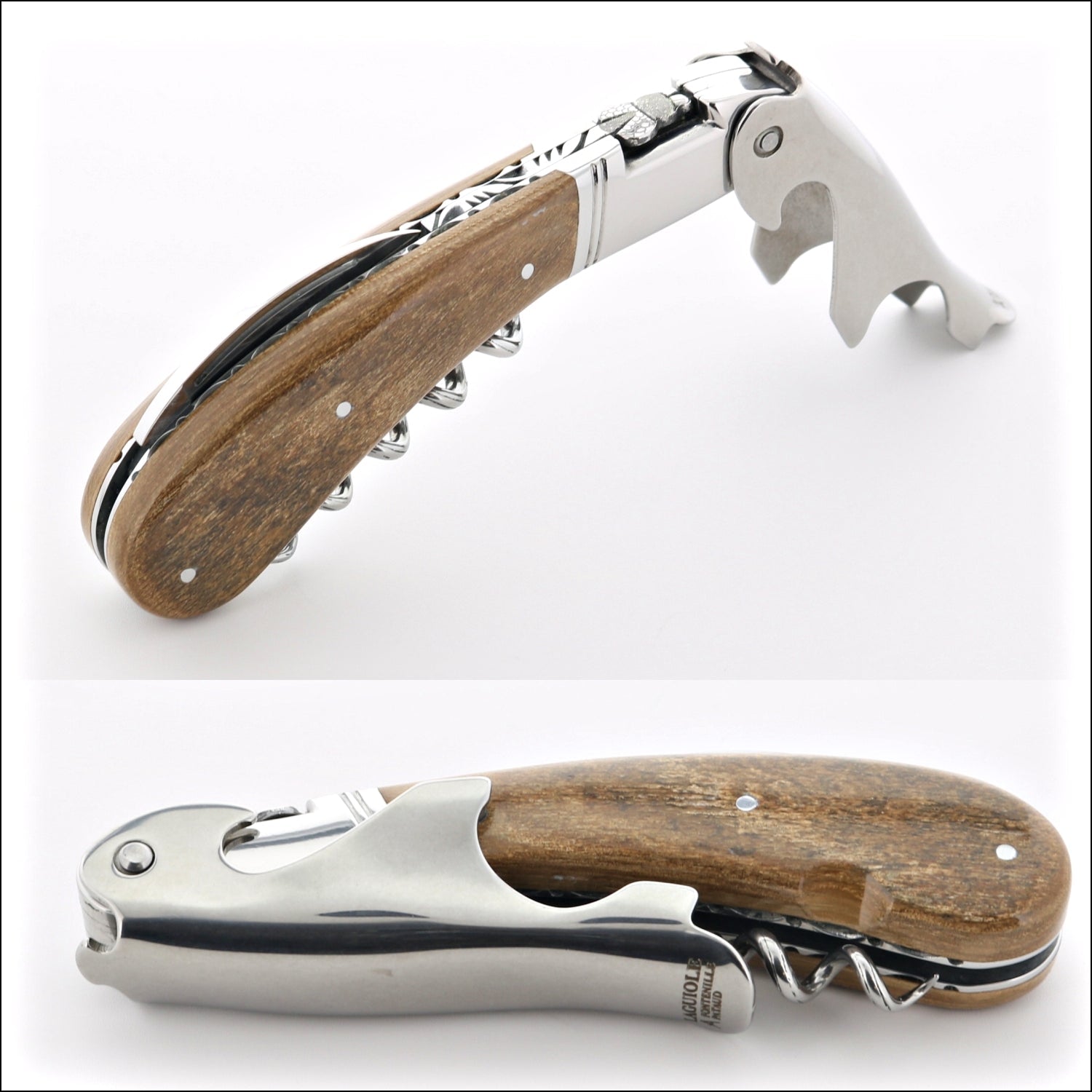 Laguiole Magnum Guilloche Fossilized Mammoth Ivory Corkscrew - G1