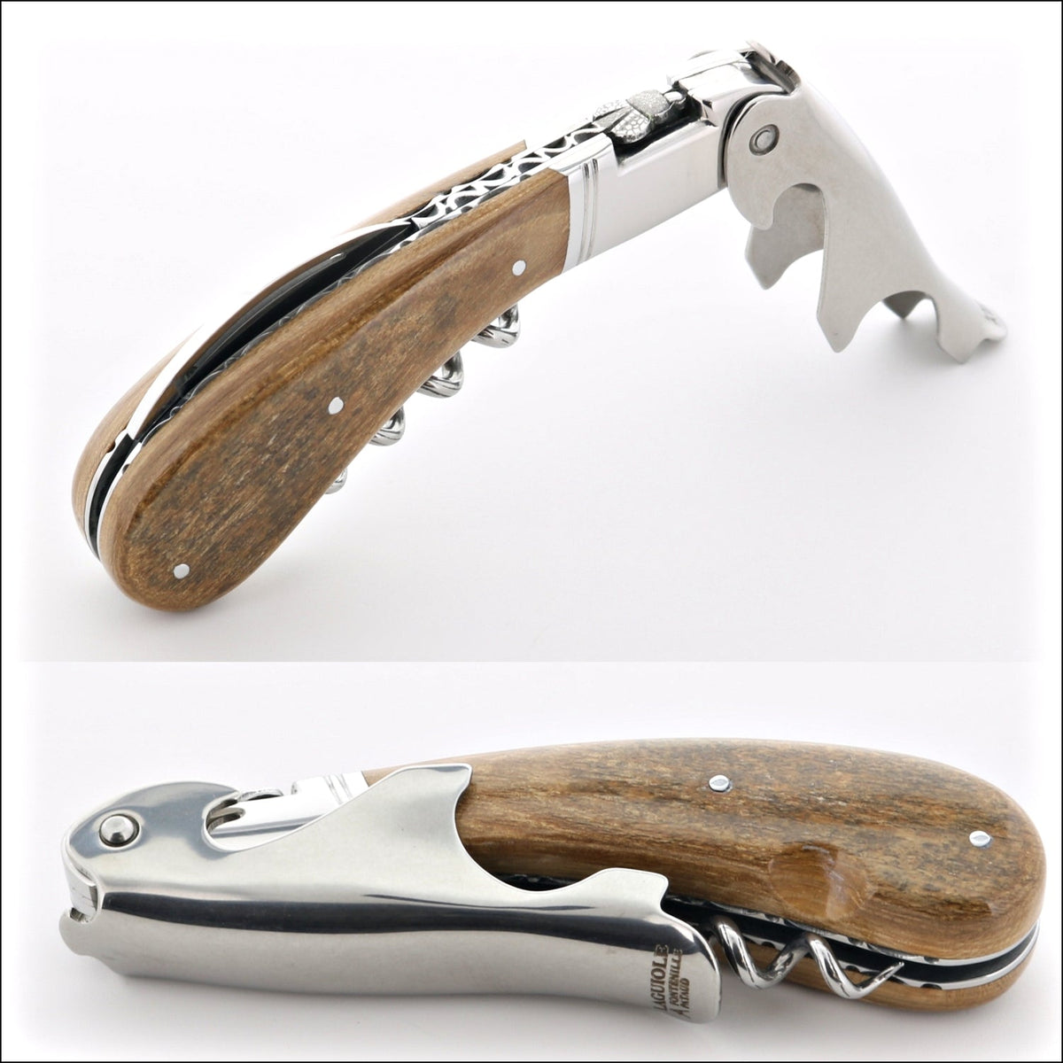 Laguiole Magnum Guilloche Fossilized Mammoth Ivory Corkscrew - G3
