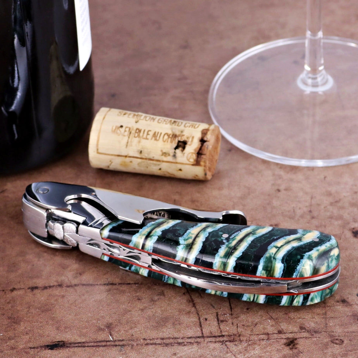 Laguiole Magnum Guilloche Mammoth Tooth - Caribbean