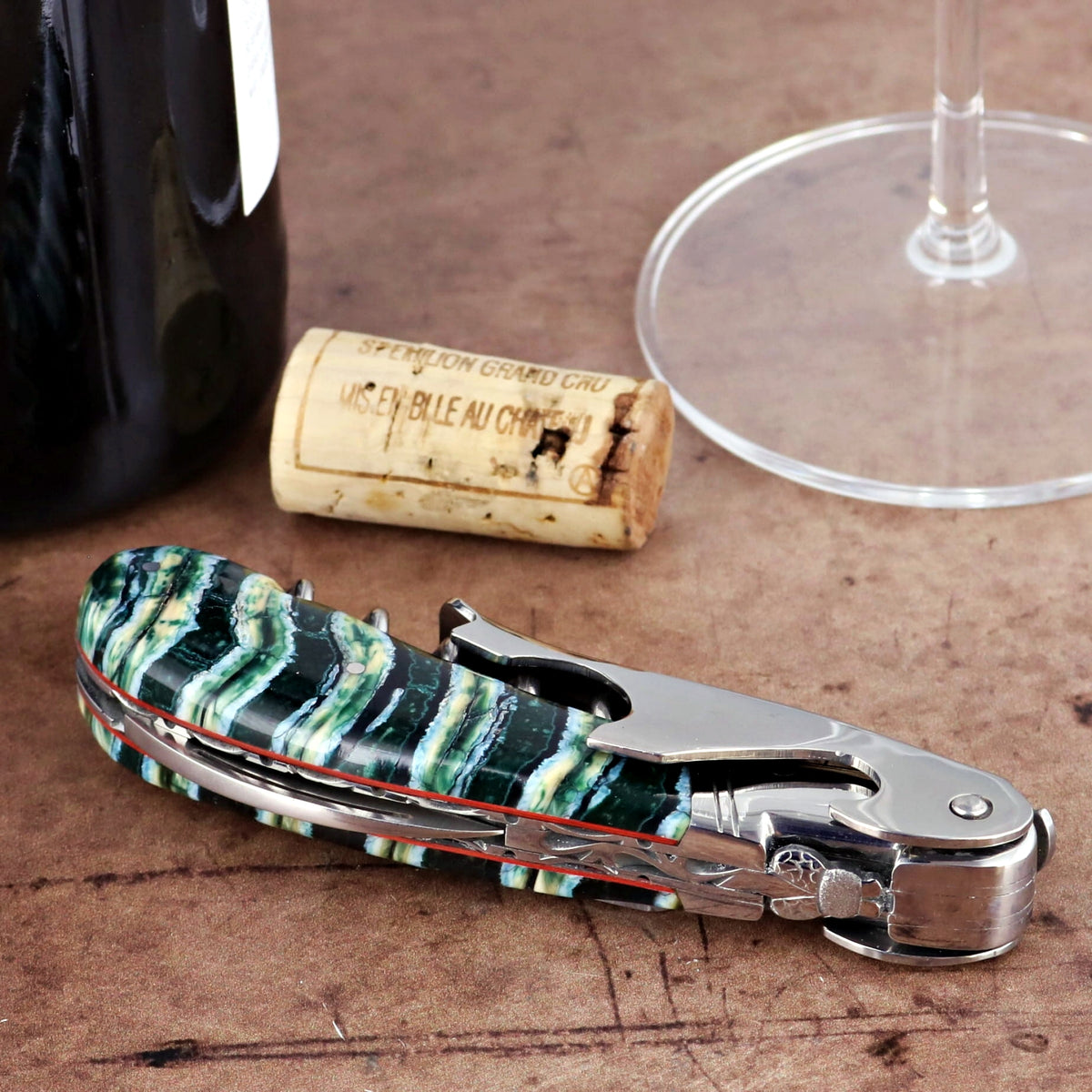 Laguiole Magnum Guilloche Mammoth Tooth - Caribbean