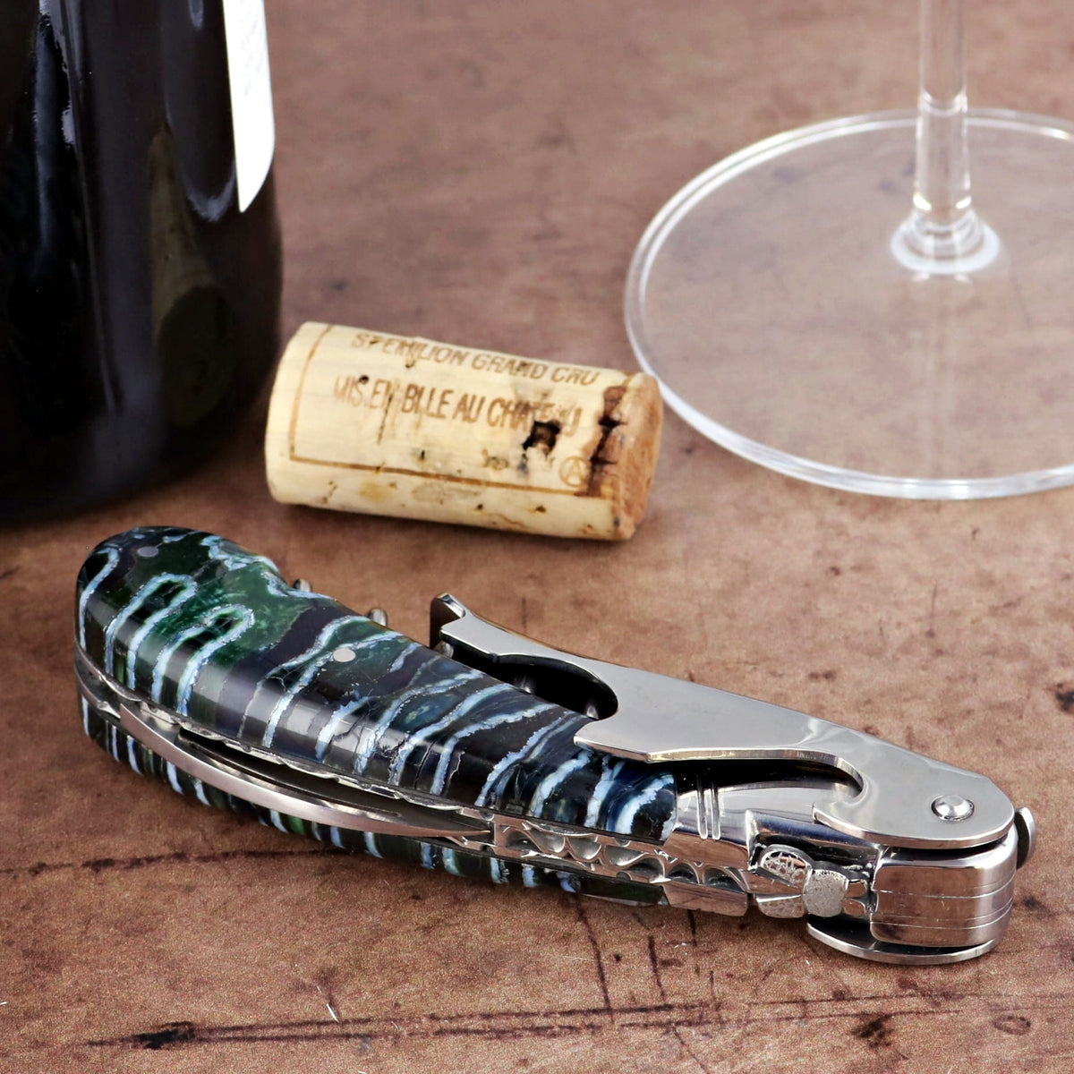 Laguiole Magnum Guilloche Mammoth Tooth - Dark Night