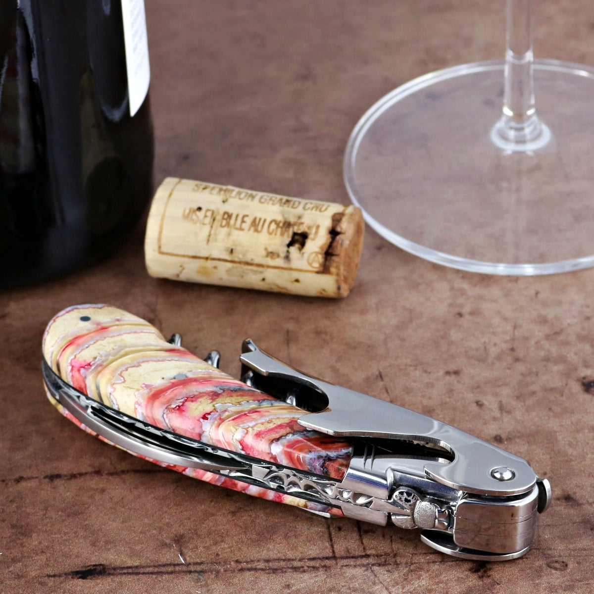 Laguiole Magnum Guilloche Mammoth Tooth - Pink Dunes