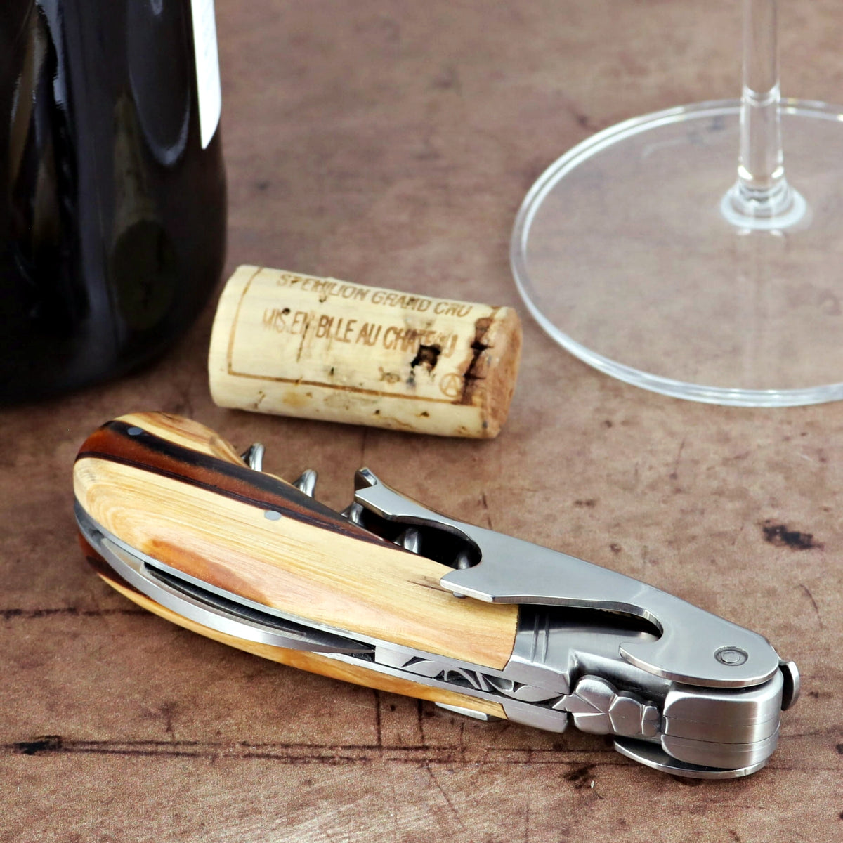 Laguiole Magnum Hybrid Juniper Burl Corkscrew - A