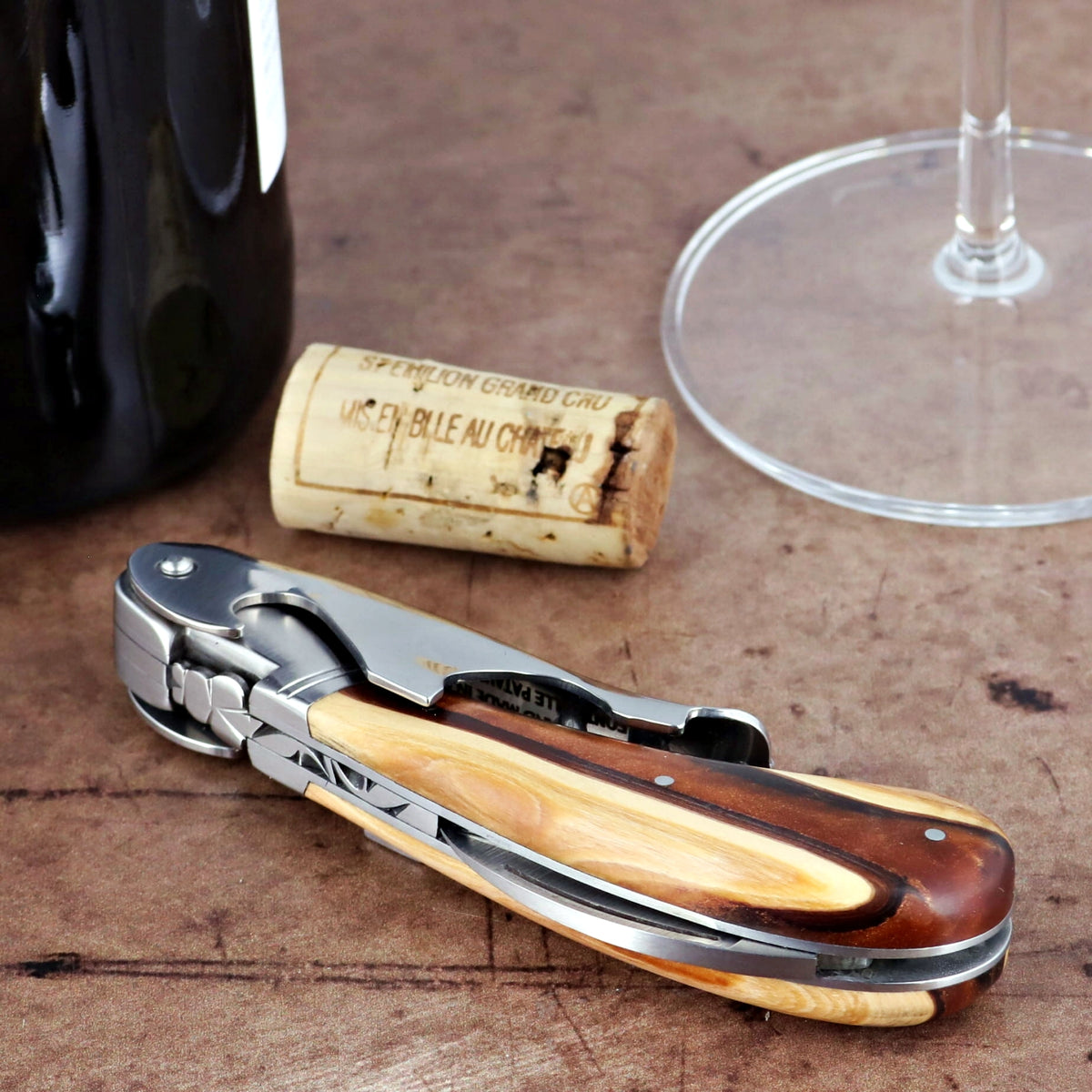 Laguiole Magnum Hybrid Juniper Burl Corkscrew - A