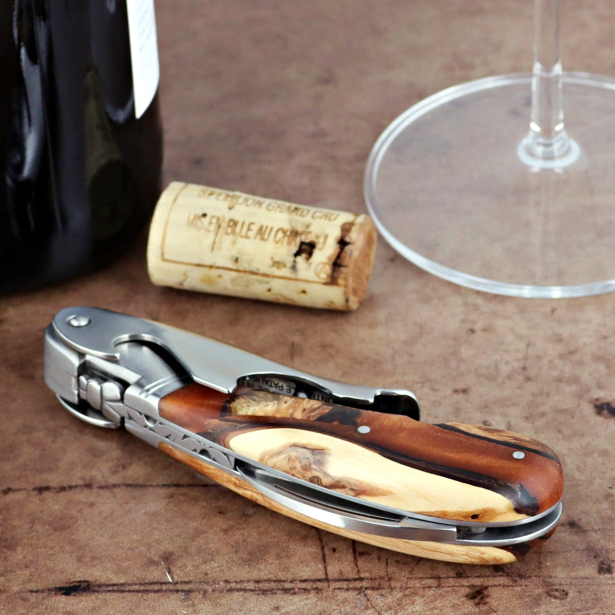 Laguiole Magnum Hybrid Juniper Burl Corkscrew - B