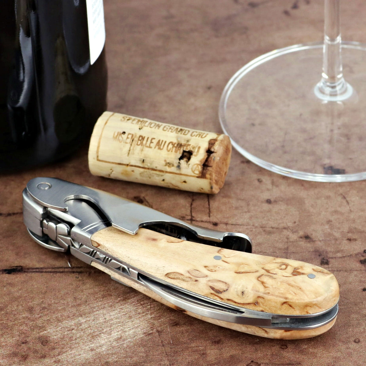 Laguiole Magnum Karelian Birch Corkscrew - F