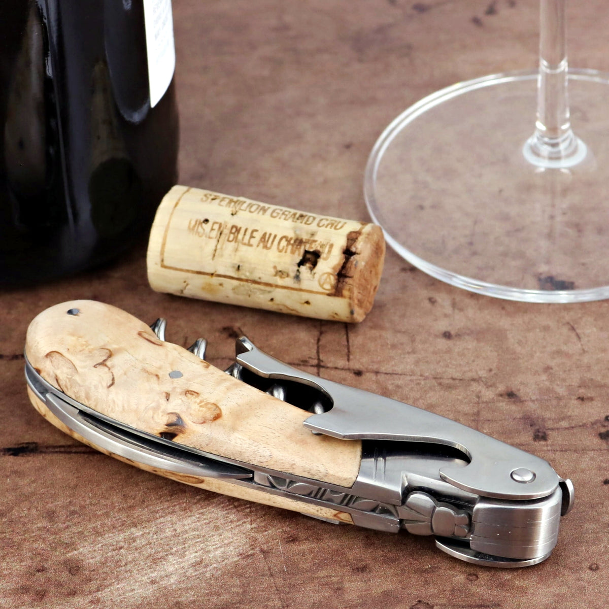 Laguiole Magnum Karelian Birch Corkscrew - F