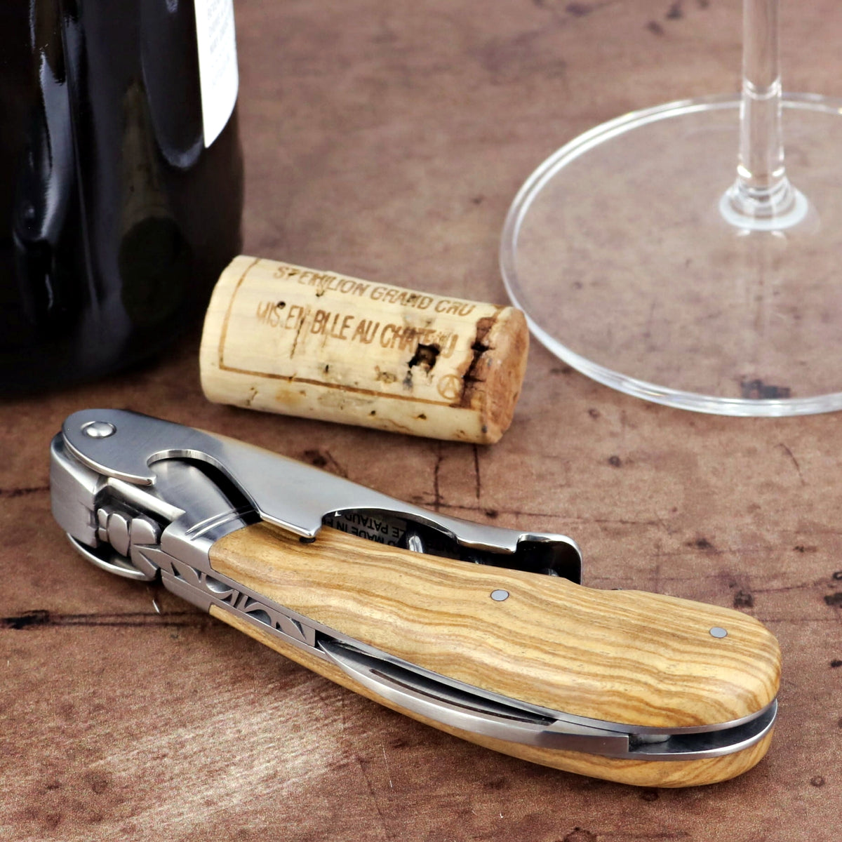 Laguiole Magnum Olive Wood Corkscrew - A