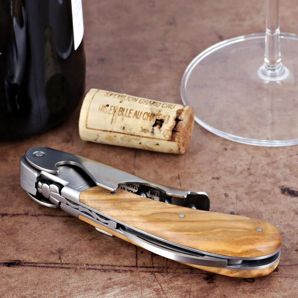 Laguiole Magnum Olive Wood Corkscrew - B