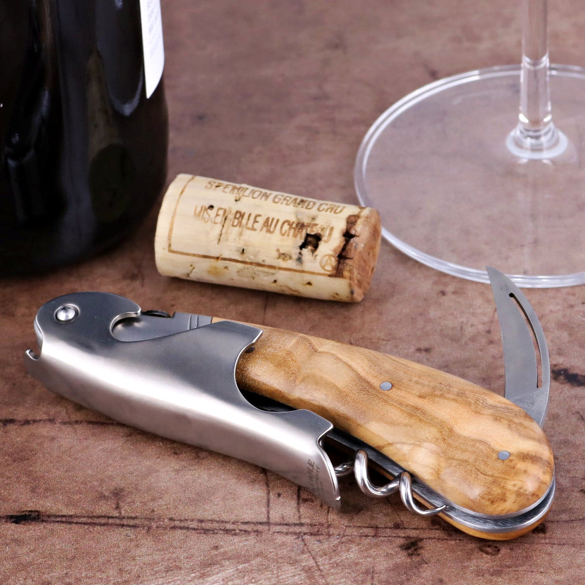 Laguiole Magnum Olive Wood Corkscrew - B