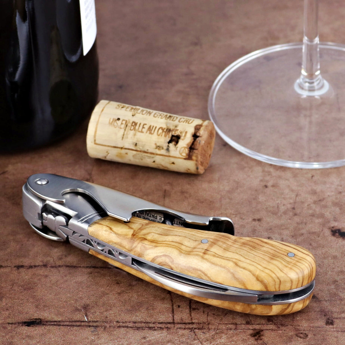 Laguiole Magnum Olive Wood Corkscrew - C