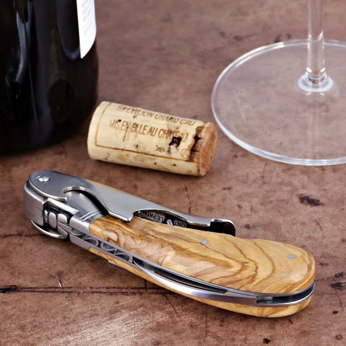 Laguiole Magnum Olive Wood Corkscrew - G