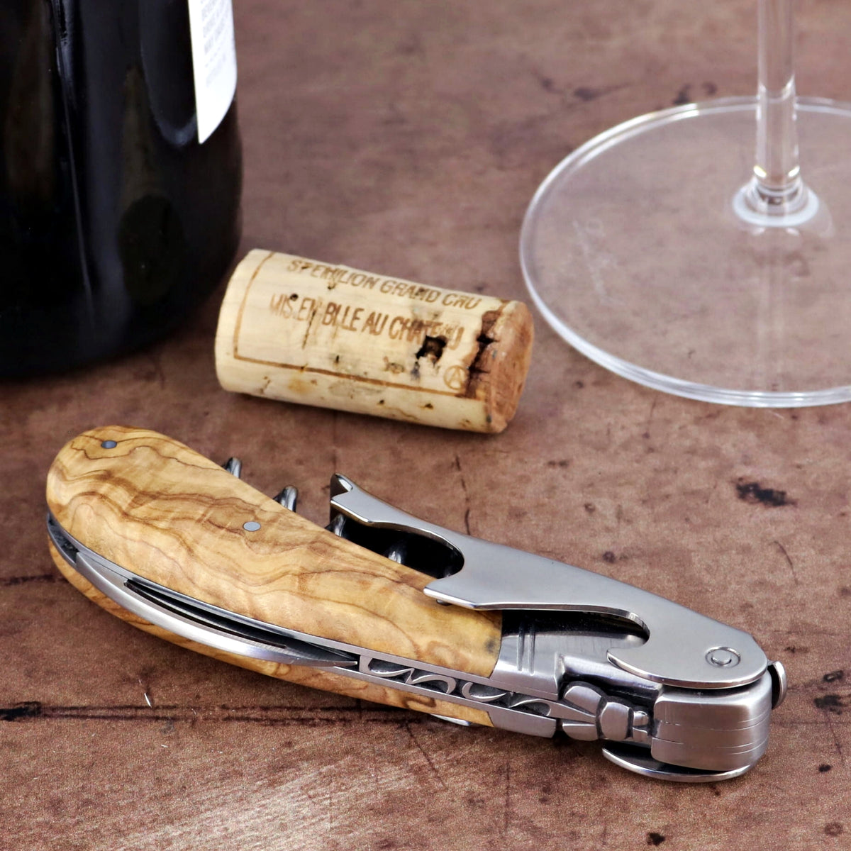 Laguiole Magnum Olive Wood Corkscrew - G