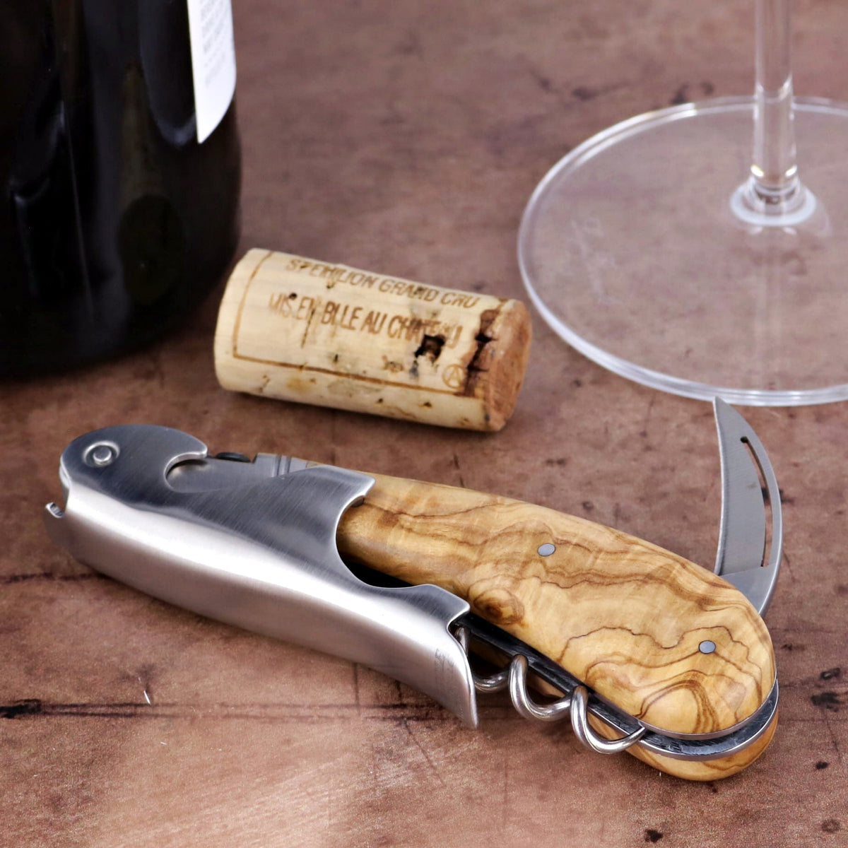 Laguiole Magnum Olive Wood Corkscrew - G