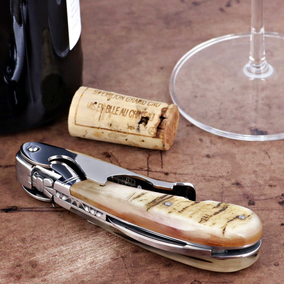 Laguiole Magnum Ram Horn Corkscrew - G