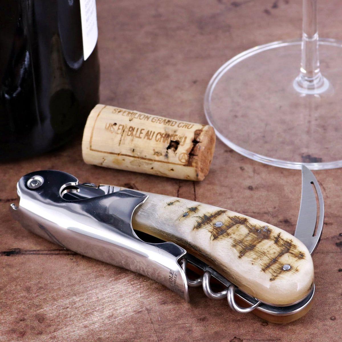 Laguiole Magnum Ram Horn Corkscrew - G