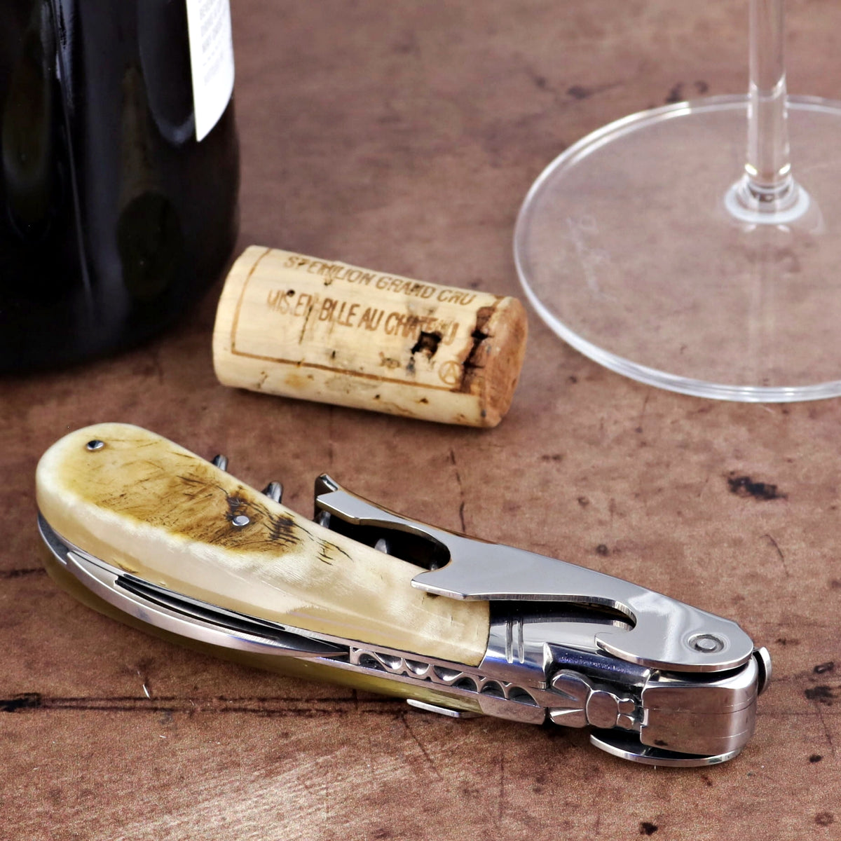 Laguiole Magnum Ram Horn Corkscrew - I