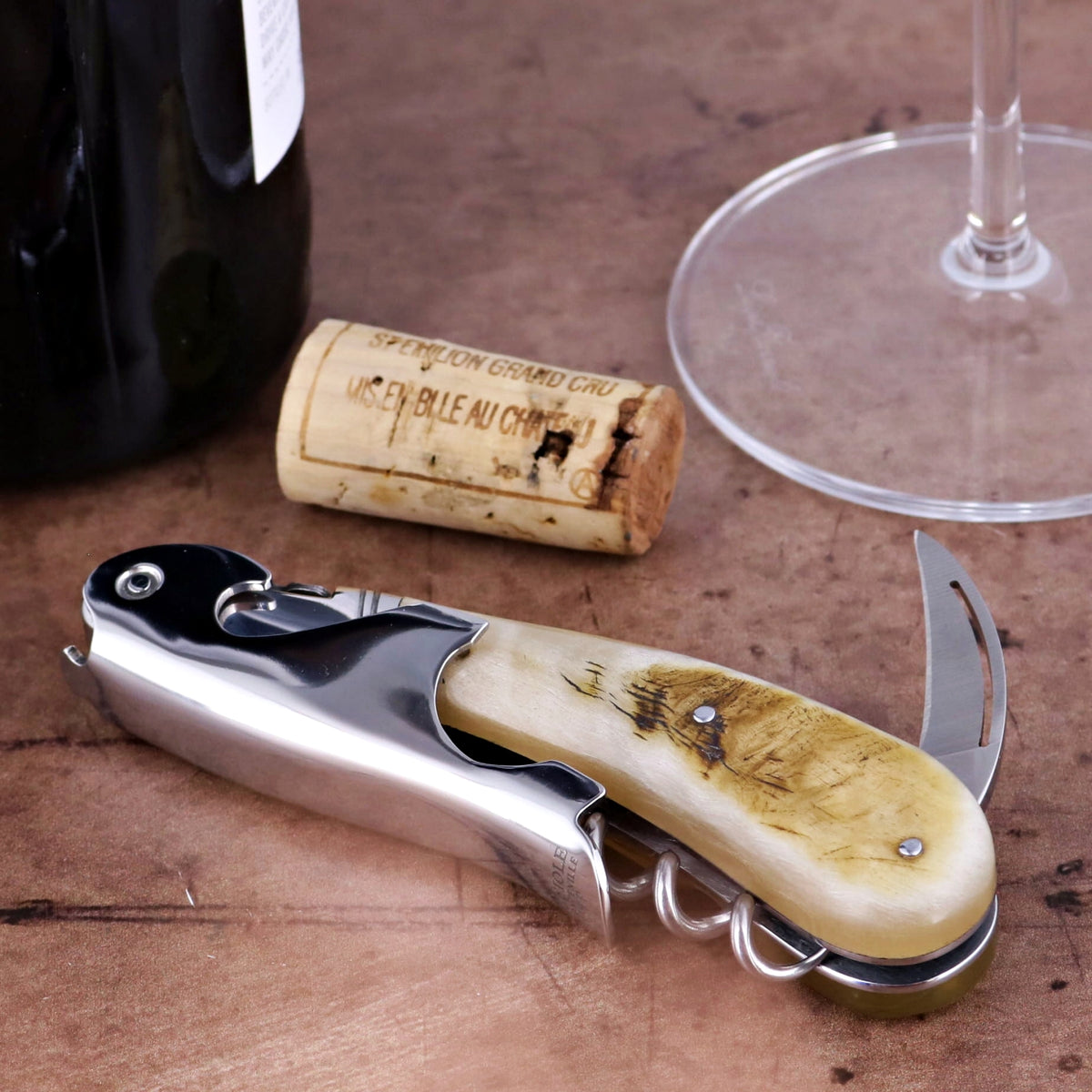Laguiole Magnum Ram Horn Corkscrew - I
