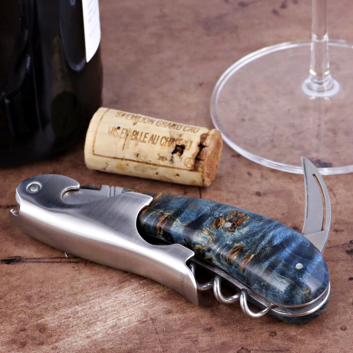 Laguiole Magnum Stained Poplar Burl Corkscrew - A