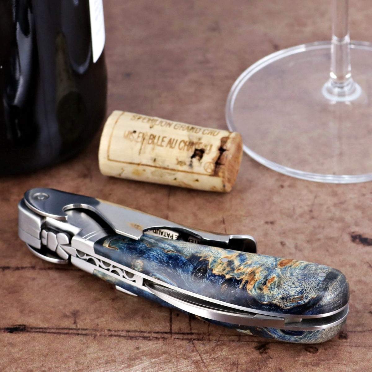 Laguiole Magnum Stained Poplar Burl Corkscrew - B