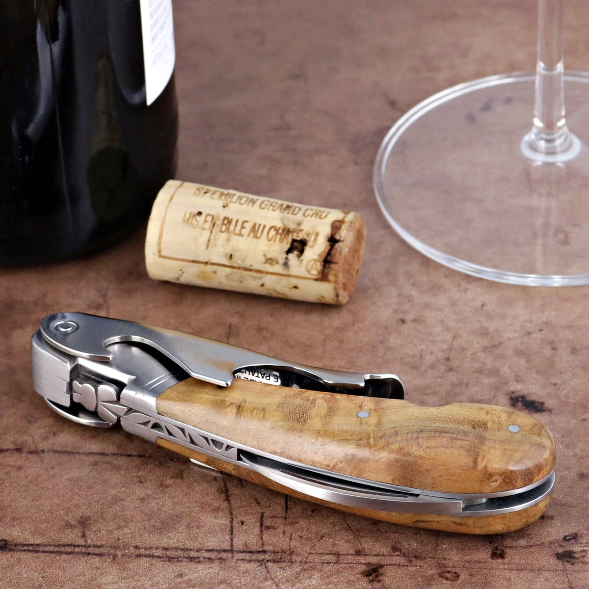 Laguiole Magnum Teak Corkscrew - D