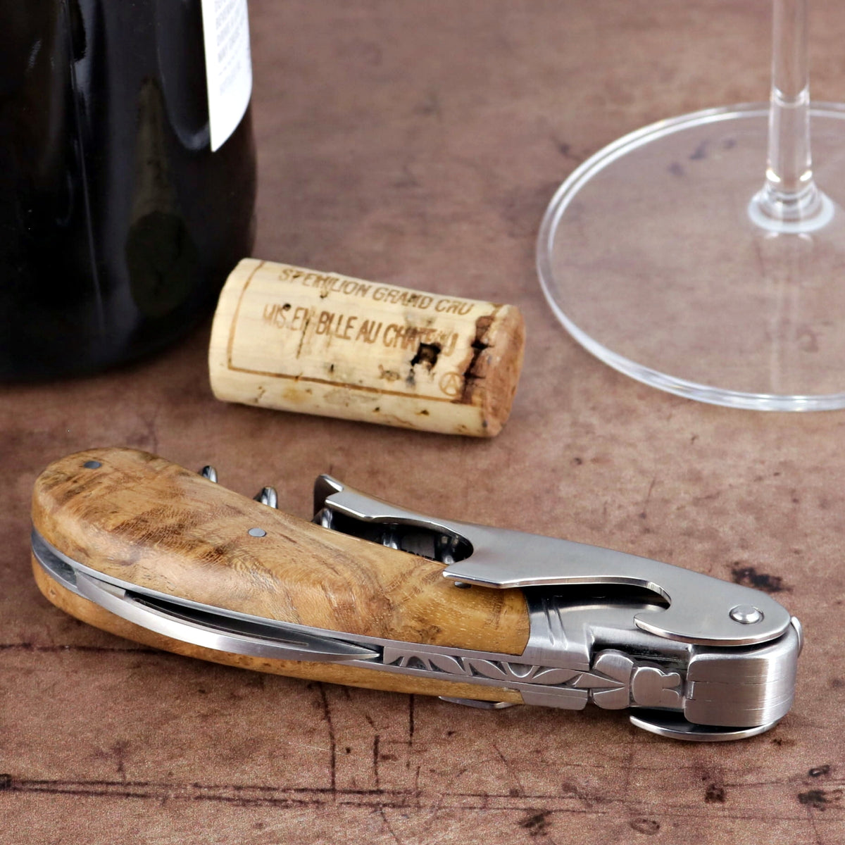 Laguiole Magnum Teak Corkscrew - D