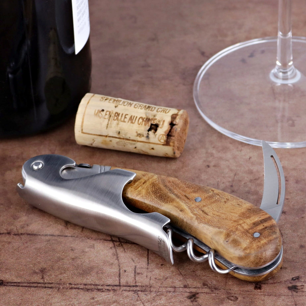 Laguiole Magnum Teak Corkscrew - D