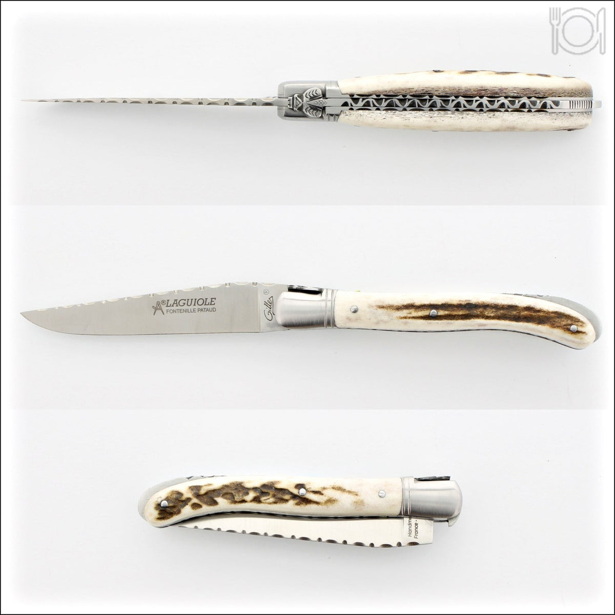 Laguiole Nature Guilloche Deer Stag Handle