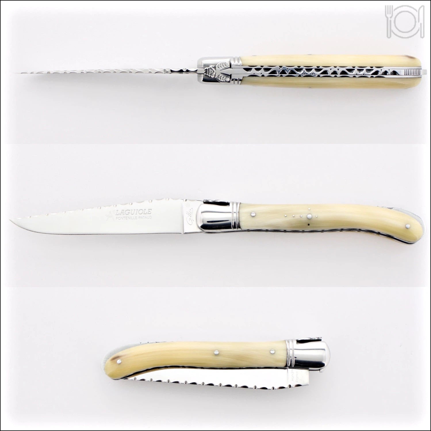 Laguiole Nature Guilloche Horn Tip Handle