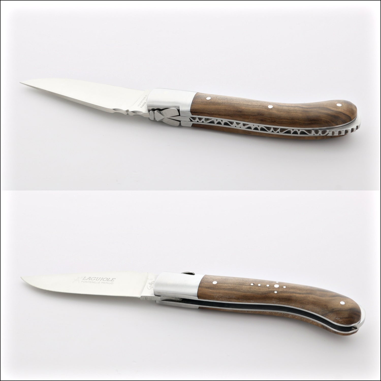 Laguiole Sport Classic Folding Knife Burled Walnut Handle