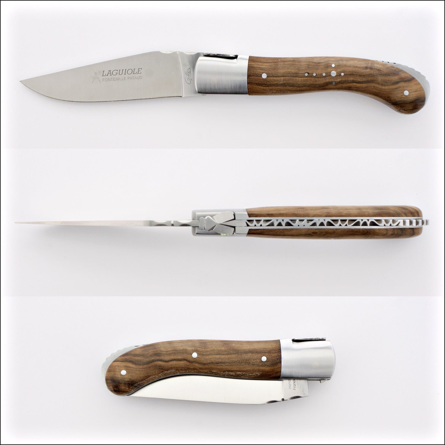 Laguiole Sport Classic Folding Knife Burled Walnut Handle