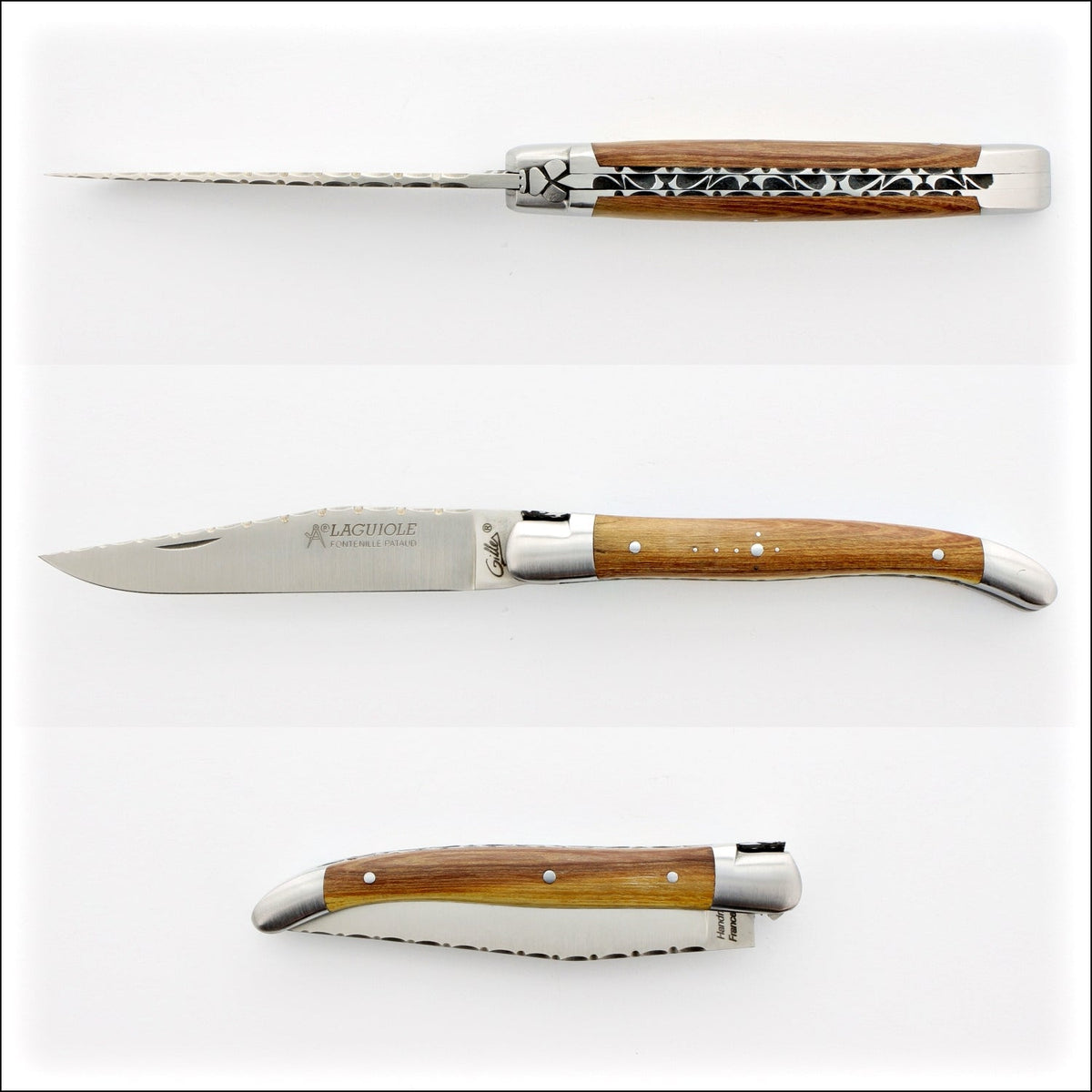 Laguiole Traditional Knife 11 cm Guilloche Pistachio