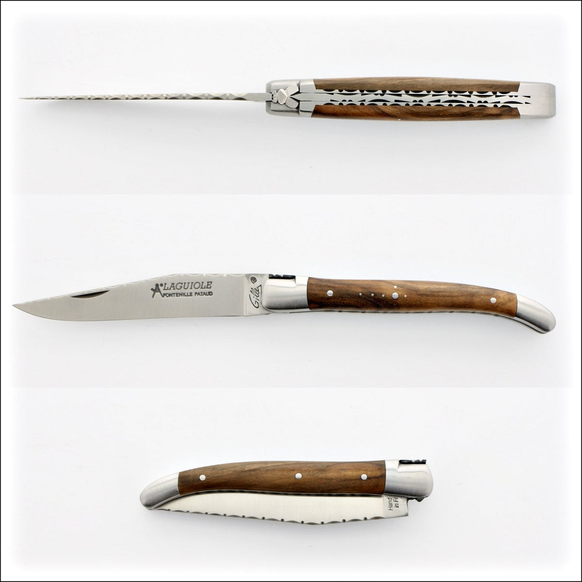 Laguiole Traditional Knife 11 cm Guilloche Walnut