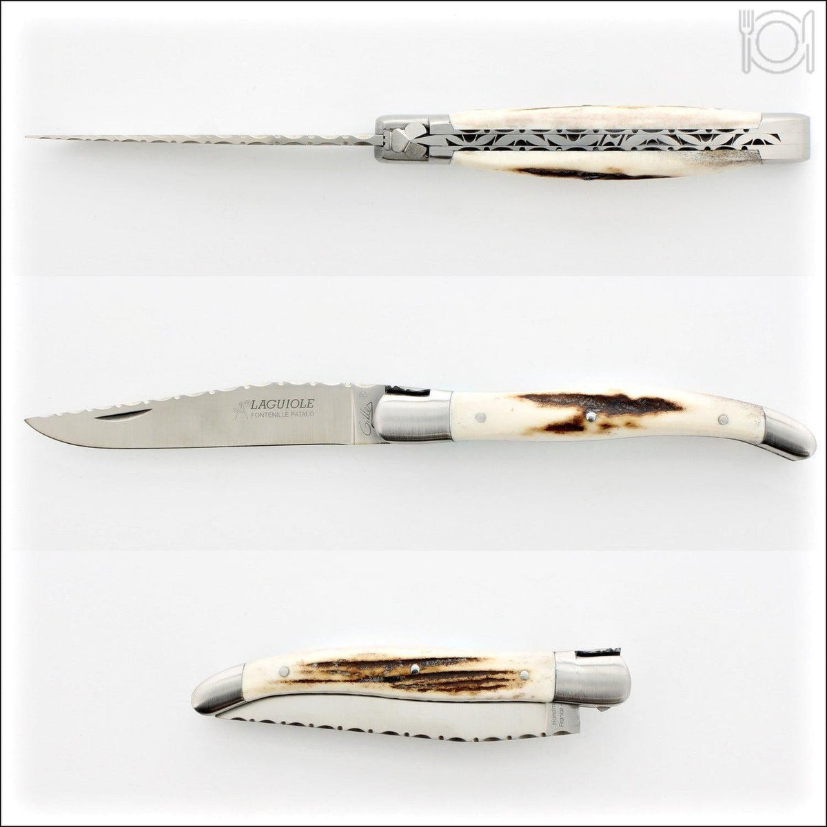 Laguiole Traditional Knife 12 cm Guilloche Deer Stag