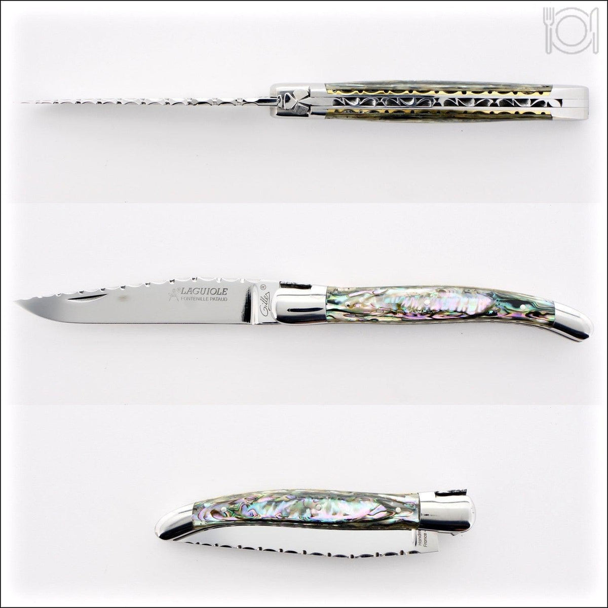 Laguiole Traditional Knife 12 cm Guilloche Mother of Pearl