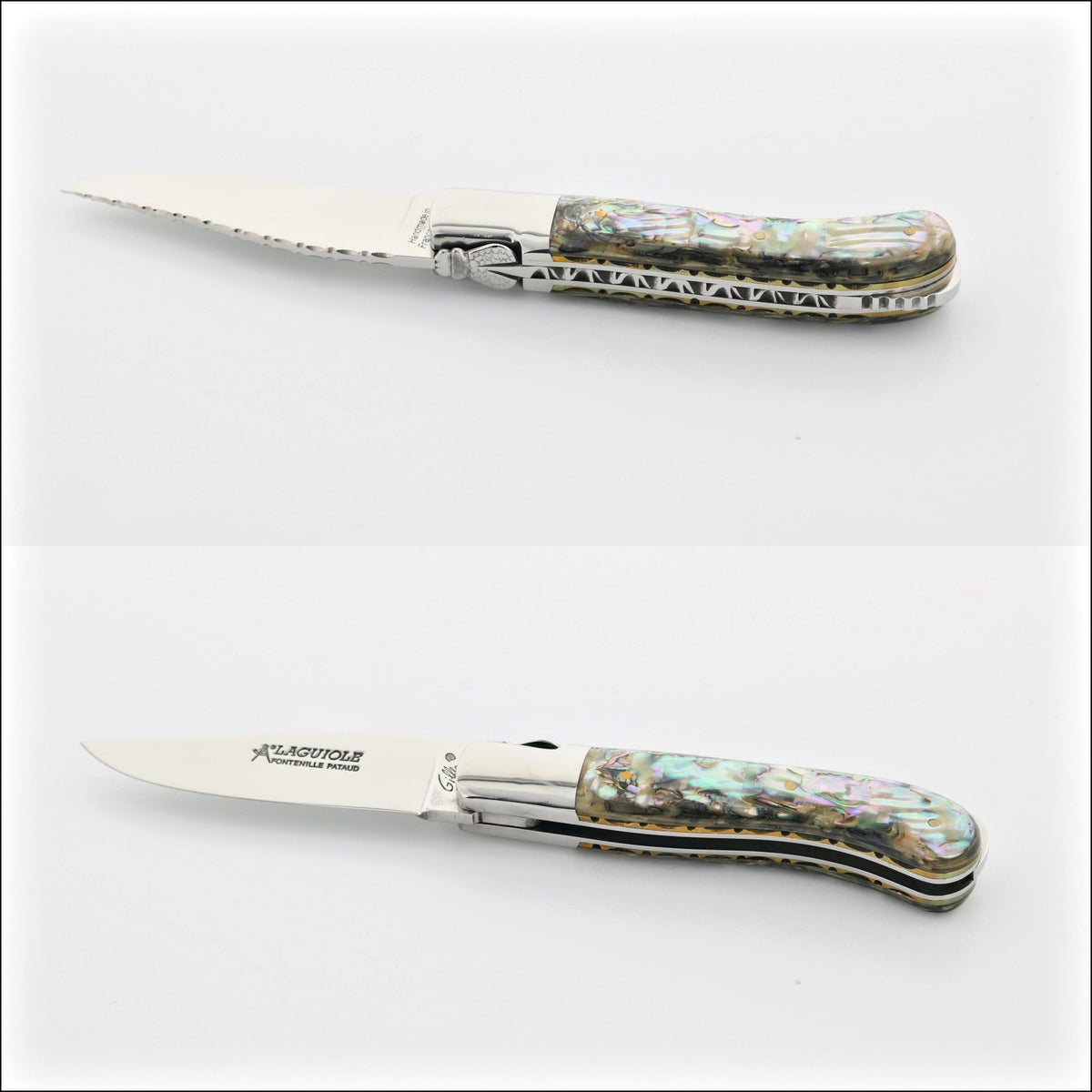 Laguiole Gentleman's Knife Guilloche - Mother of Pearl