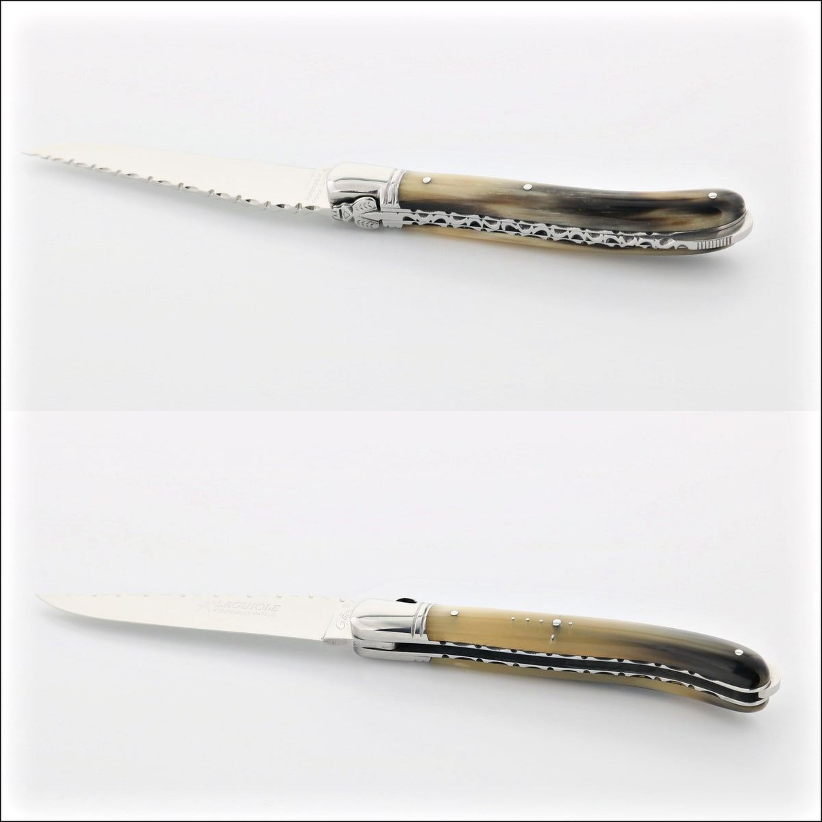 Laguiole Nature Guilloche Horn Tip Handle