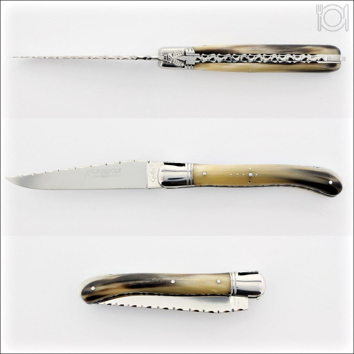 Laguiole Nature Guilloche Horn Tip Handle