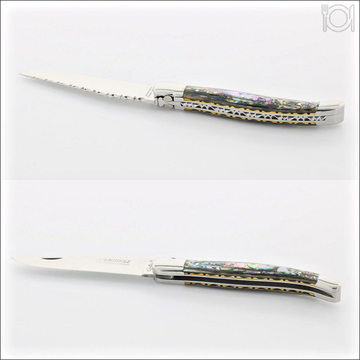 Laguiole Traditional Knife 12 cm Guilloche Mother of Pearl