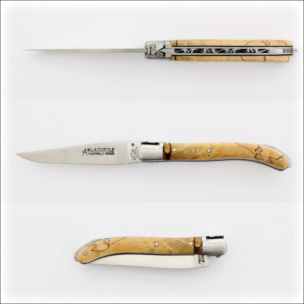 Laguiole XS 9 cm Classic Burled Beech End Grain Pocket Knife