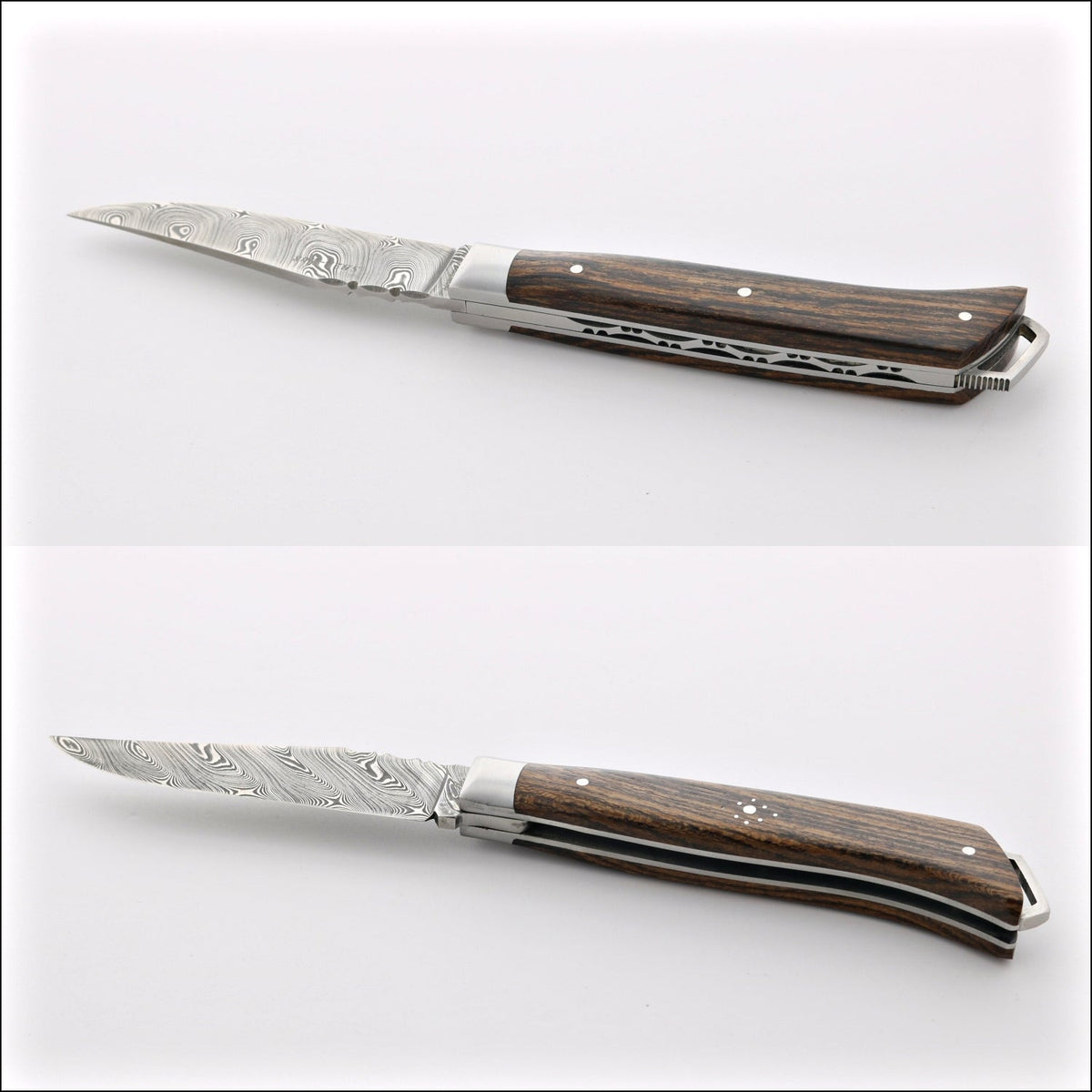 Le Saint-Bernard Pocket Knife - Damascus Blade Bocote