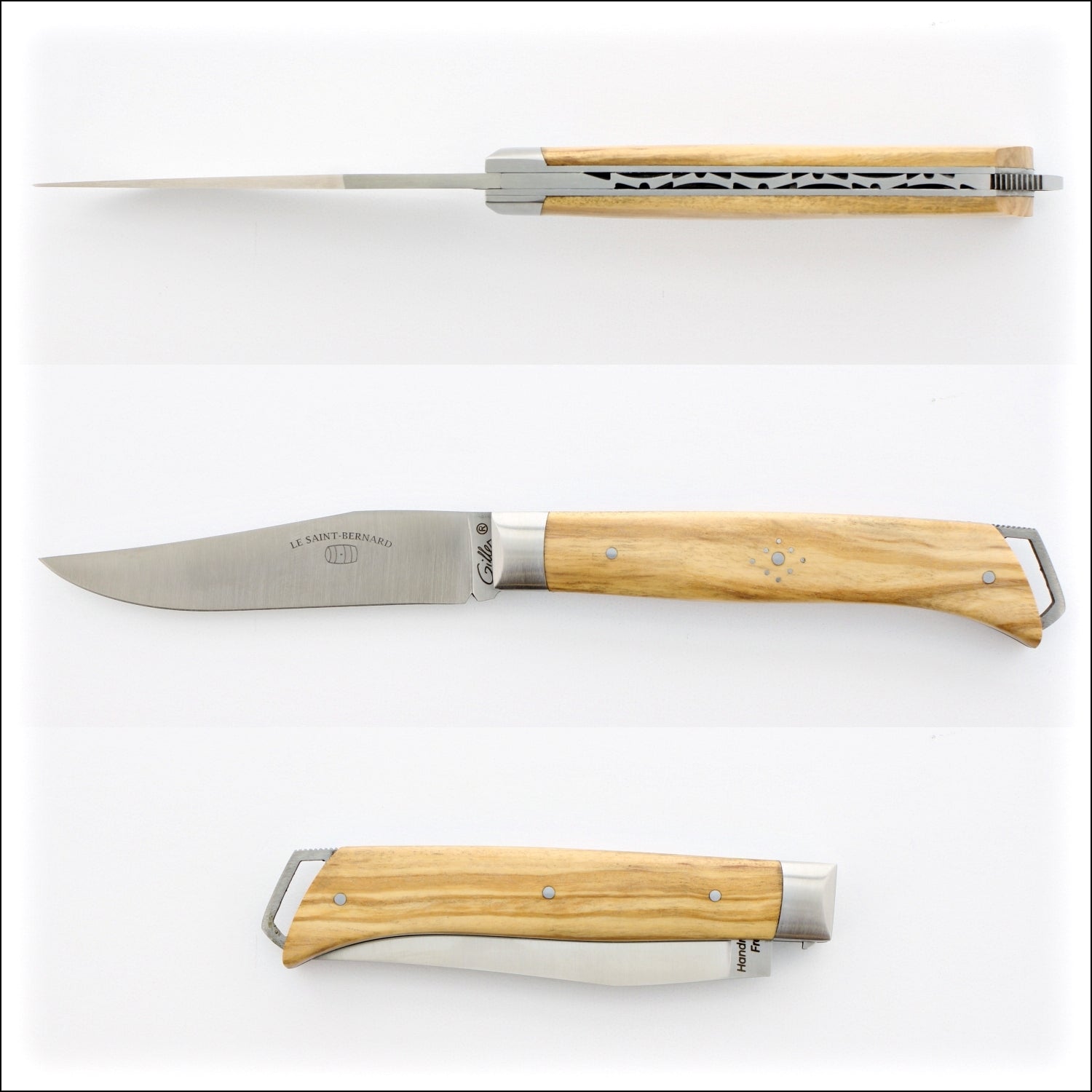 Le Saint-Bernard Pocket Knife - Olive Wood Handle