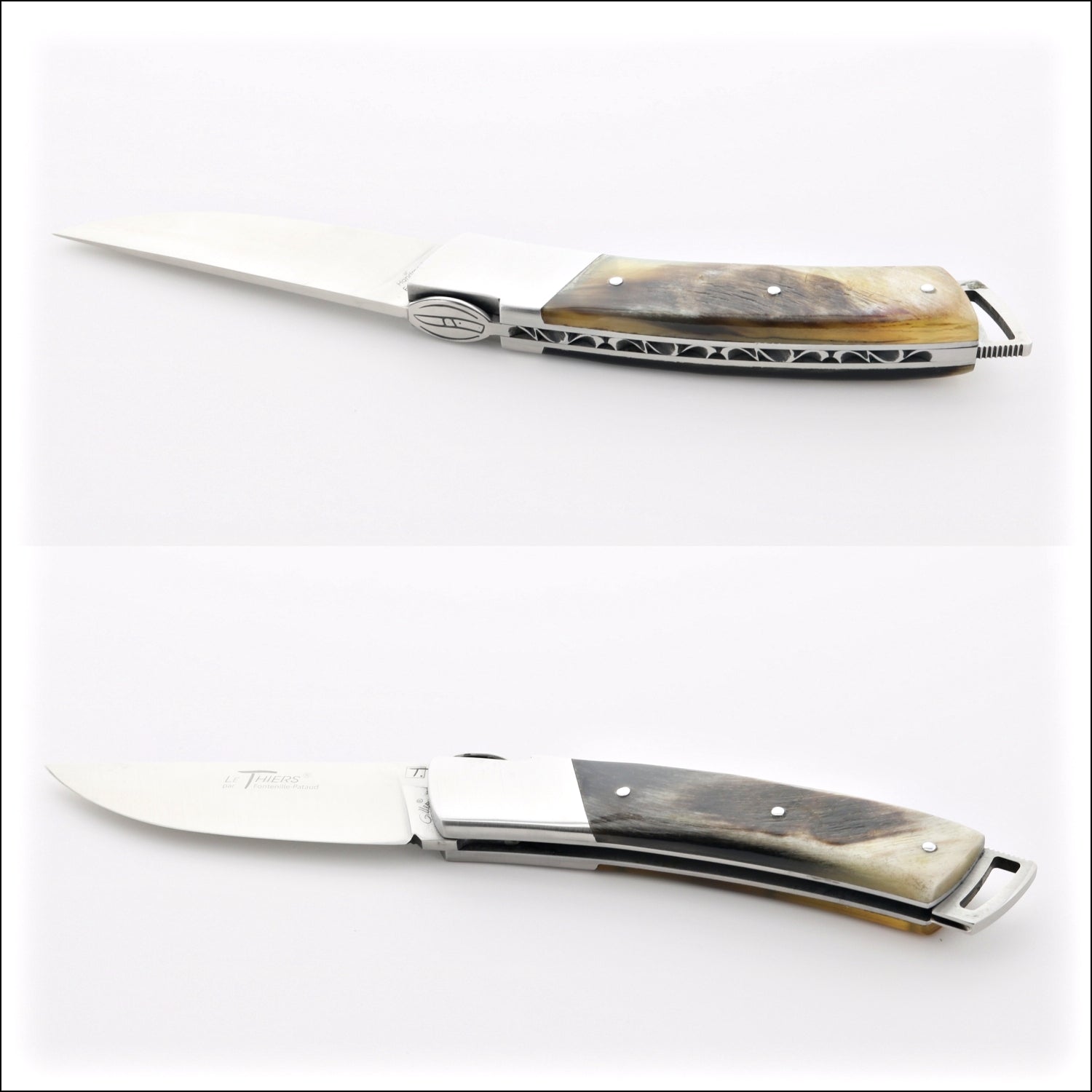 Le Thiers Gentleman 12 cm Pocket Knife Dark Ram Horn