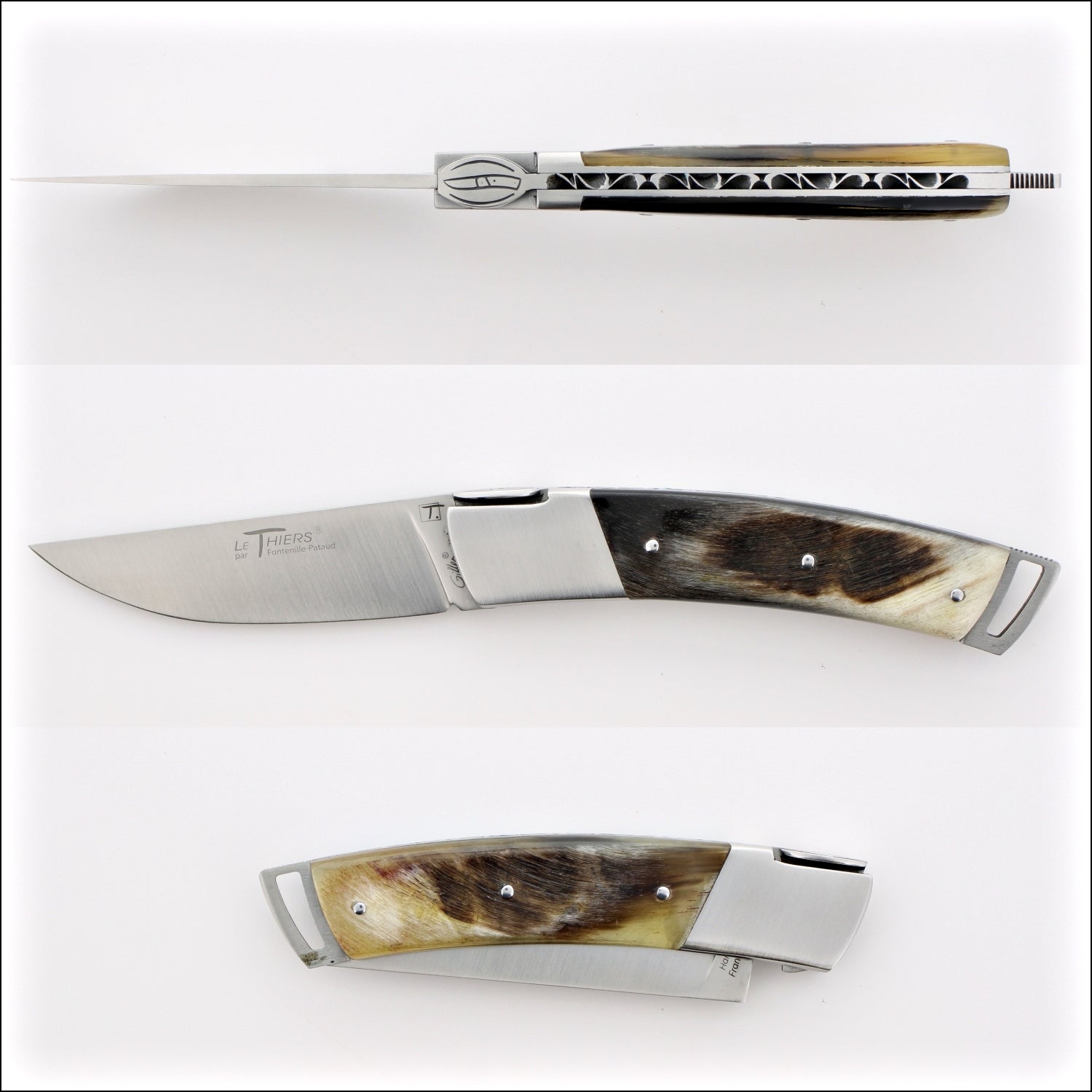 Le Thiers Gentleman 12 cm Pocket Knife Dark Ram Horn