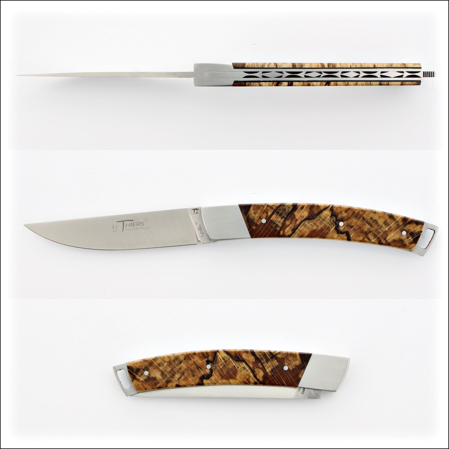 Le Thiers® Nature 11 cm Pocket Knife Burled Beech End Grain