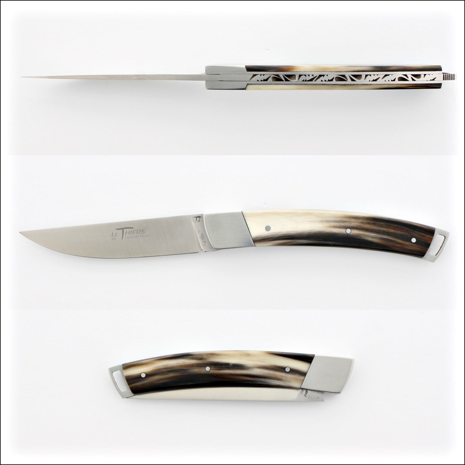 Le Thiers® Nature 11 cm Pocket Knife Flamed Horn Tip