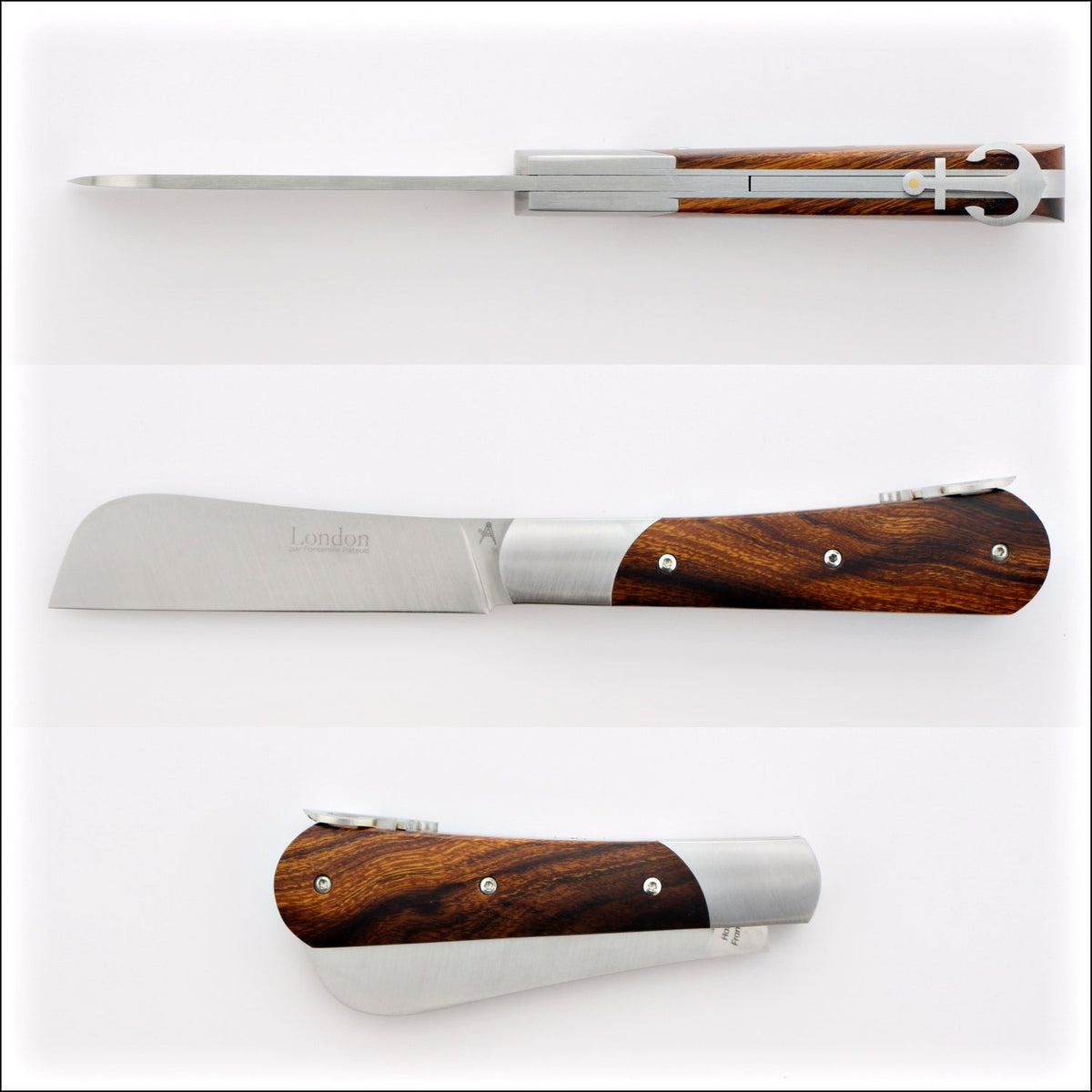 London 11 cm Desert Ironwood Handle Folding Knife