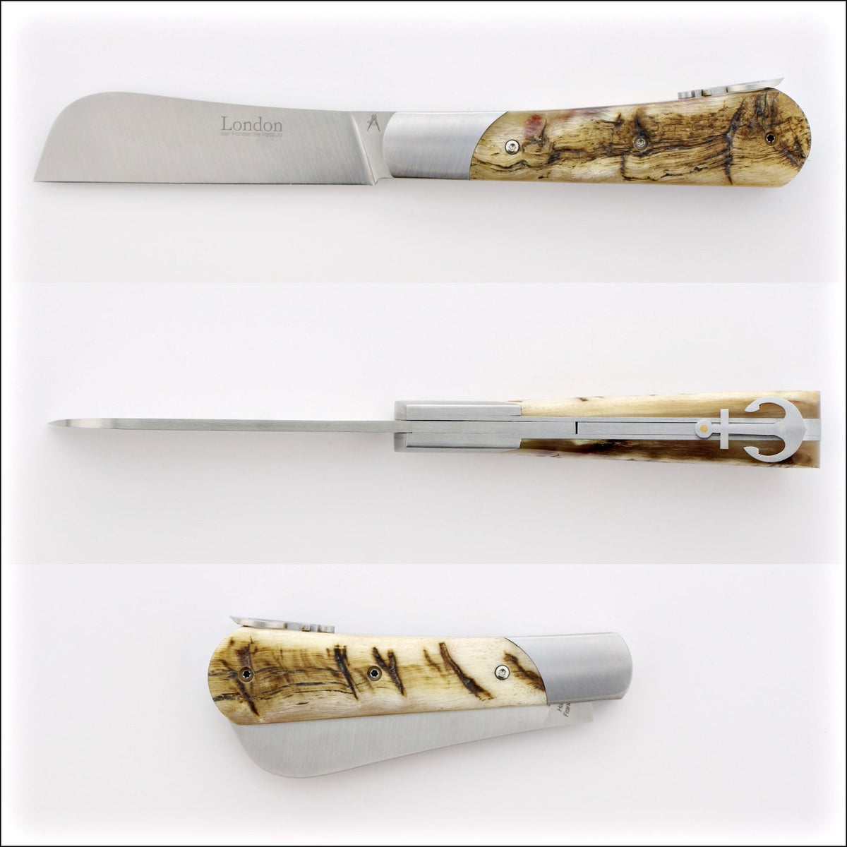 London 11 cm Ram Horn Handle Folding Knife